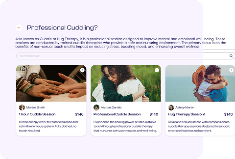 Professional cuddling sessions preview