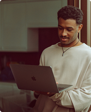 Embracer working on a laptop